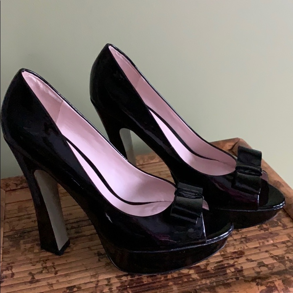 Black Patent Koko & Palenki Platform Shoes 7.5